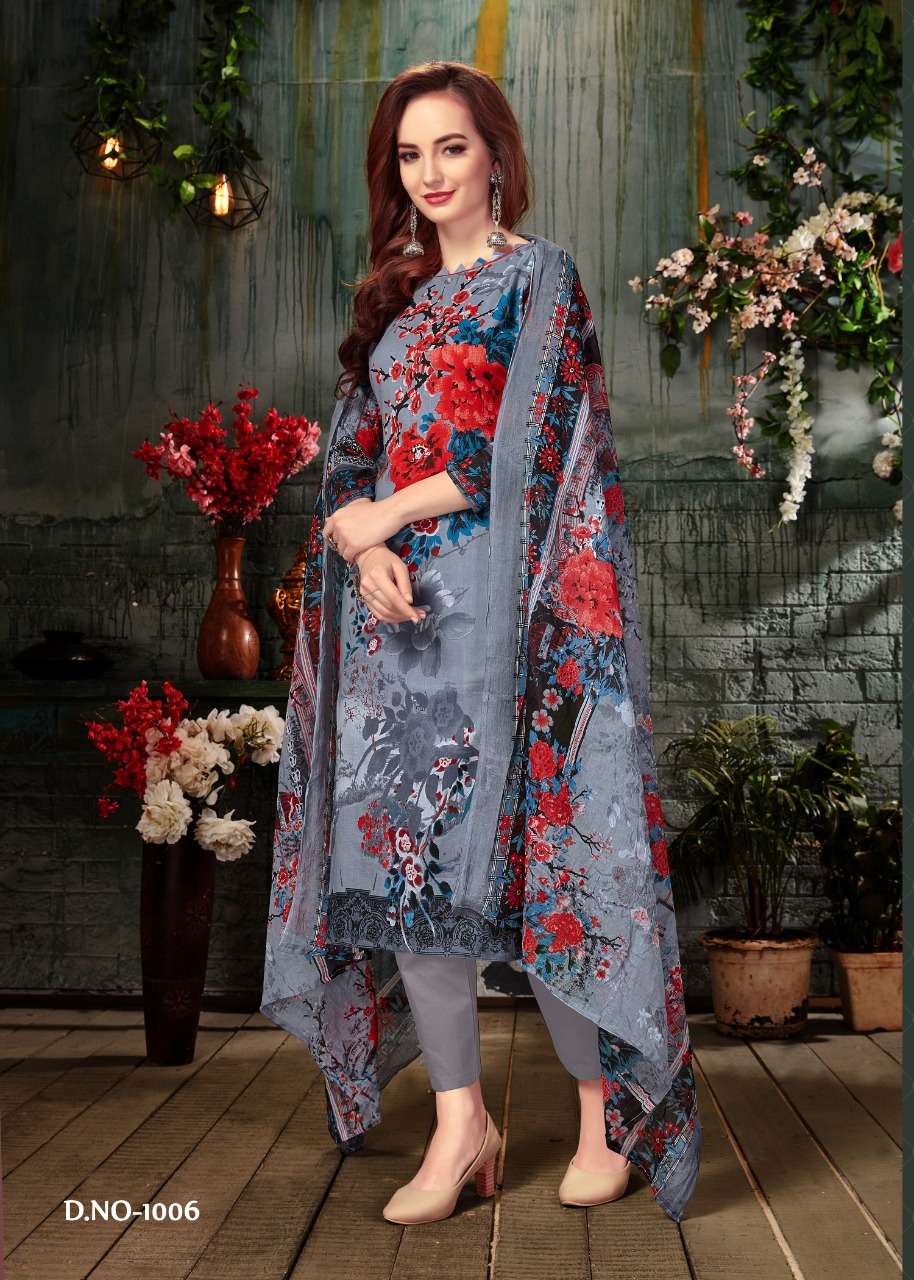 AAGHAAZ BY FARIYAS LAWN 1001 TO 1010 SERIES DESIGNER SUITS BEAUTIFUL FANCY COLORFUL STYLISH PARTY WEAR & OCCASIONAL WEAR PURE LAWN COTTON PRINTED DRESSES AT WHOLESALE PRICE