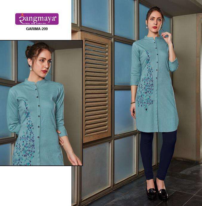 GARIMA VOL-2 BY RANGMAYA 201 TO 210 SERIES BEAUTIFUL COLORFUL STYLISH FANCY CASUAL WEAR & READY TO WEAR STRETCHABLE LYCRA TOPS AT WHOLESALE PRICE