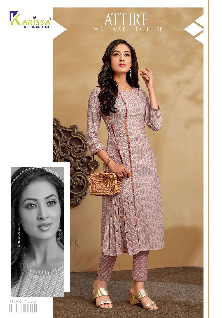 SANGINI BY KARISSA 1001 TO 1006 SERIES STYLISH FANCY BEAUTIFUL COLORFUL CASUAL WEAR & ETHNIC WEAR ARABIC SILVER COTTON KURTIS AT WHOLESALE PRICE