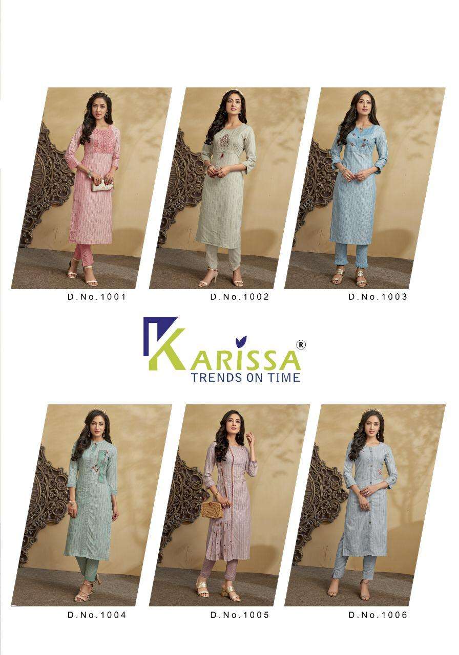 SANGINI BY KARISSA 1001 TO 1006 SERIES STYLISH FANCY BEAUTIFUL COLORFUL CASUAL WEAR & ETHNIC WEAR ARABIC SILVER COTTON KURTIS AT WHOLESALE PRICE