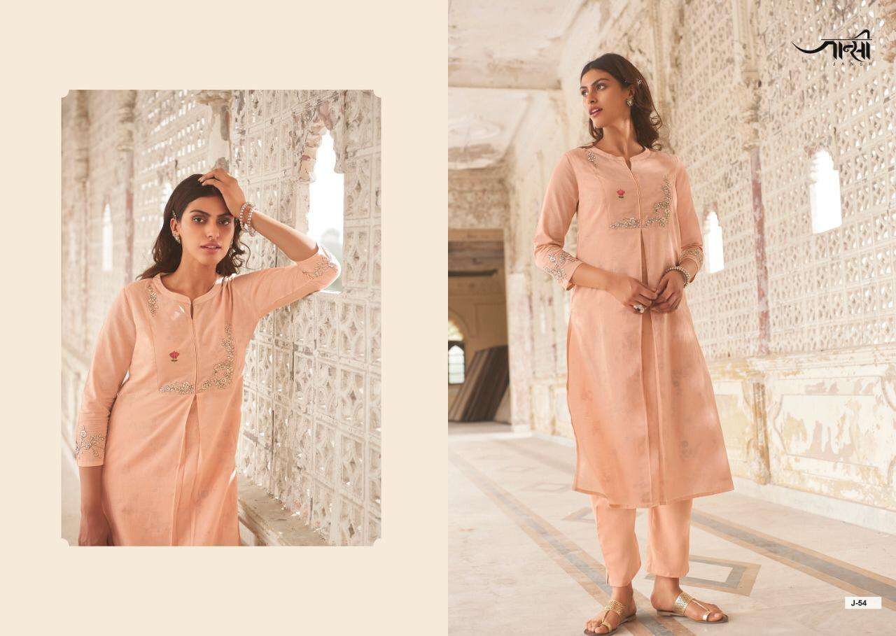 SAANJH BY JANSI 51 TO 58 SERIES STYLISH FANCY BEAUTIFUL COLORFUL CASUAL WEAR & ETHNIC WEAR LINEN COTTON KURTIS AT WHOLESALE PRICE