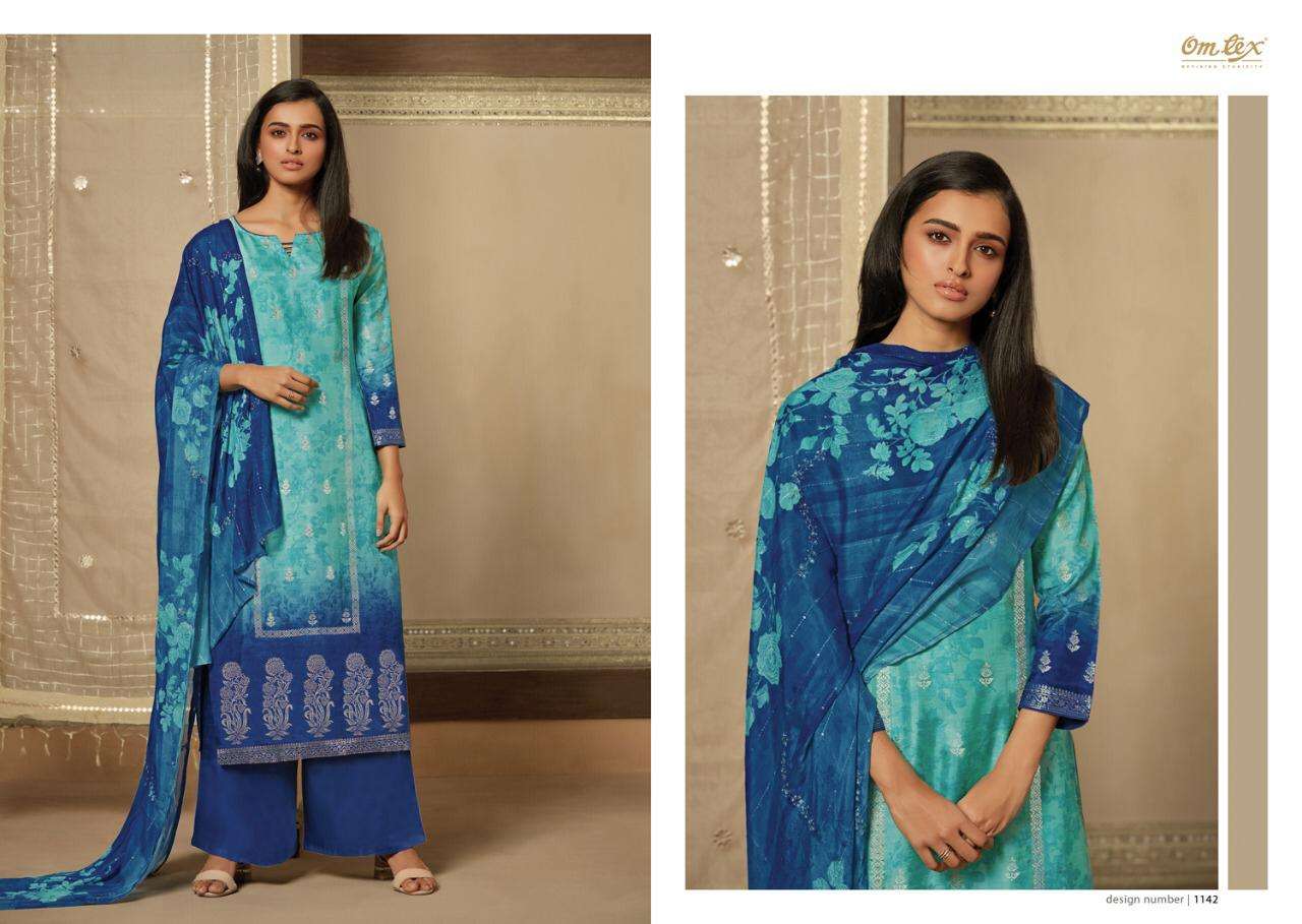ADVIKA BY OM TEX 1141 TO 1146 SERIES BEAUTIFUL SUITS STYLISH FANCY COLORFUL PARTY WEAR & OCCASIONAL WEAR BANARASI JACQUARD DIGITAL PRINTED DRESSES AT WHOLESALE PRICE