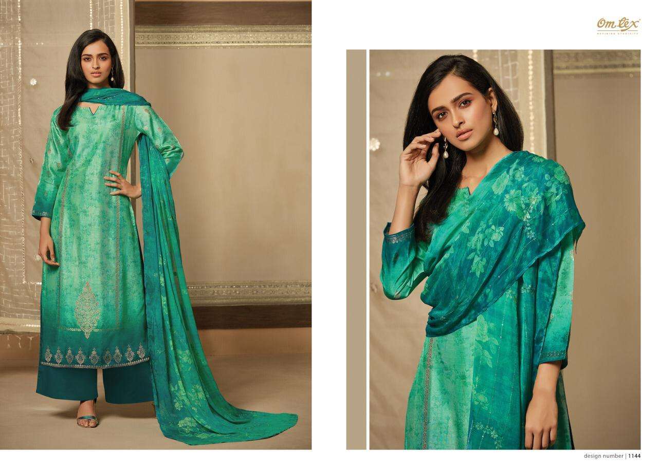 ADVIKA BY OM TEX 1141 TO 1146 SERIES BEAUTIFUL SUITS STYLISH FANCY COLORFUL PARTY WEAR & OCCASIONAL WEAR BANARASI JACQUARD DIGITAL PRINTED DRESSES AT WHOLESALE PRICE