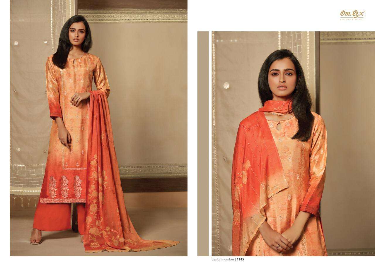 ADVIKA BY OM TEX 1141 TO 1146 SERIES BEAUTIFUL SUITS STYLISH FANCY COLORFUL PARTY WEAR & OCCASIONAL WEAR BANARASI JACQUARD DIGITAL PRINTED DRESSES AT WHOLESALE PRICE