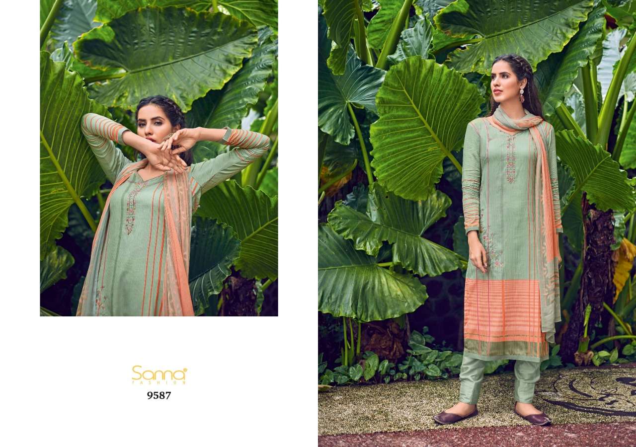 ROYAL TOUCH BY SANNA FASHION 9580 TO 9589 SERIES BEAUTIFUL SUITS STYLISH FANCY COLORFUL PARTY WEAR & OCCASIONAL WEAR PURE AZ COTTON JAM SILK DRESSES AT WHOLESALE PRICE