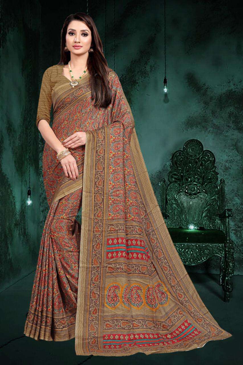 MYRA VOL-1 BY VRANDA FASHION 1001 TO 1009 SERIES INDIAN TRADITIONAL WEAR COLLECTION BEAUTIFUL STYLISH FANCY COLORFUL PARTY WEAR & OCCASIONAL WEAR FANCY SAREES AT WHOLESALE PRICE