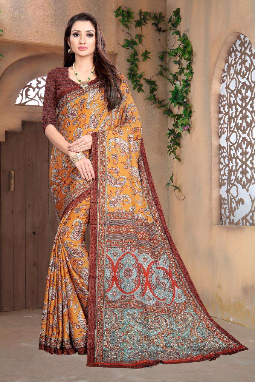 MYRA VOL-1 BY VRANDA FASHION 1001 TO 1009 SERIES INDIAN TRADITIONAL WEAR COLLECTION BEAUTIFUL STYLISH FANCY COLORFUL PARTY WEAR & OCCASIONAL WEAR FANCY SAREES AT WHOLESALE PRICE