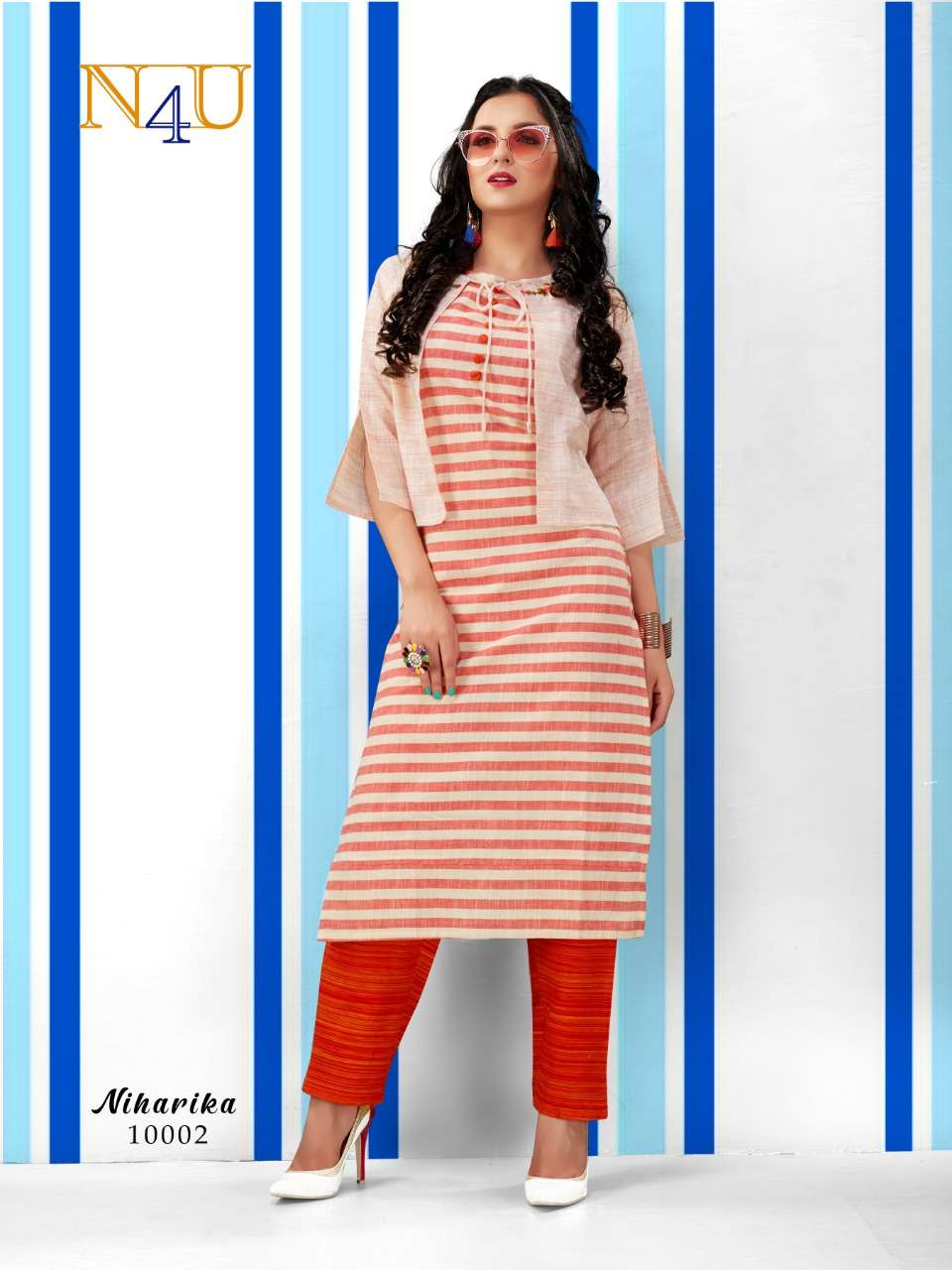 NIHARIKA BY N4U 10001 TO 10005 SERIES STYLISH FANCY BEAUTIFUL COLORFUL CASUAL WEAR & ETHNIC WEAR RAYON/SOUTH COTTON KURTIS WITH BOTTOM AT WHOLESALE PRICE