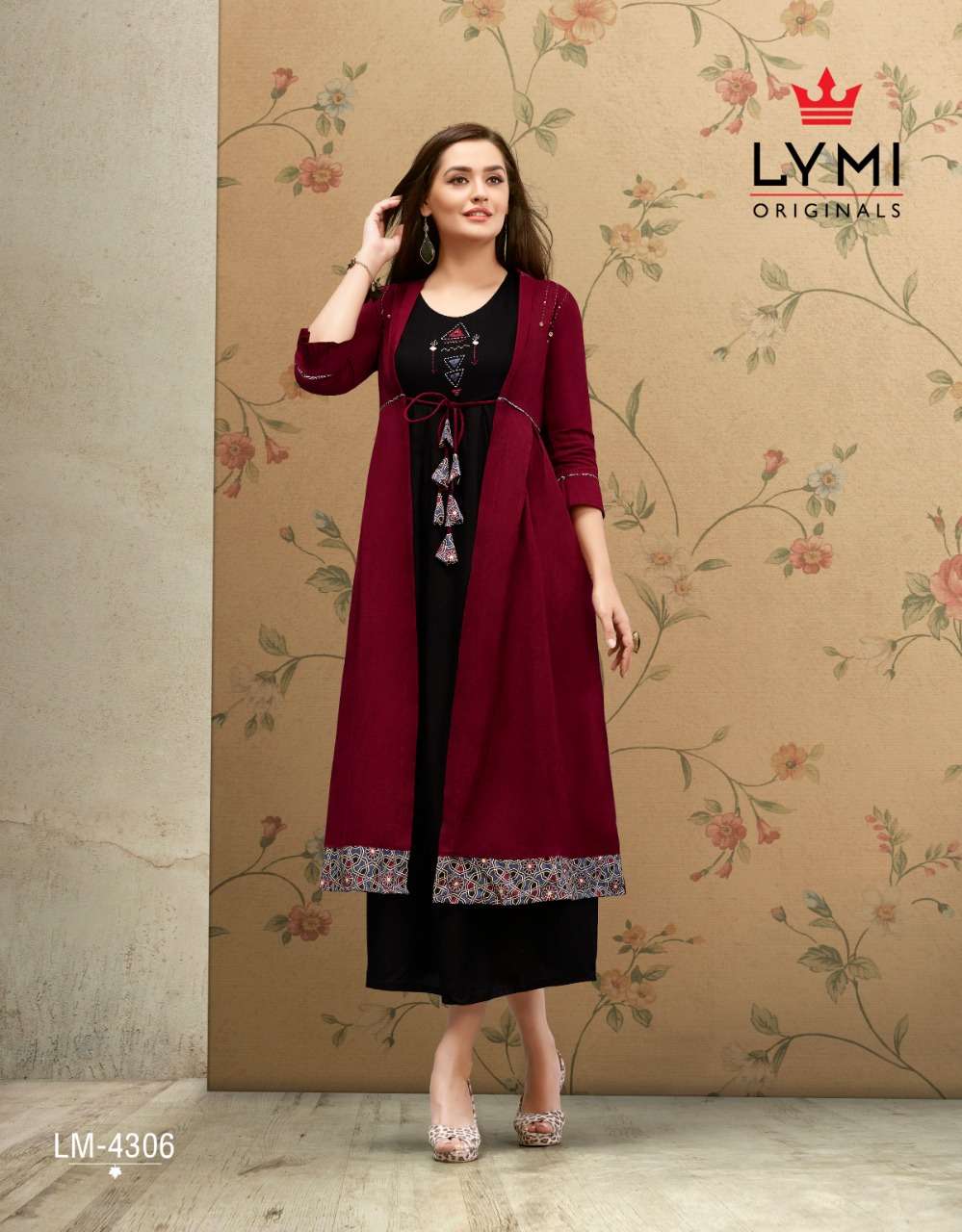 HALL MARK BY LYMI ORIGINAL 4301 TO 4308 SERIES STYLISH FANCY BEAUTIFUL COLORFUL CASUAL WEAR & ETHNIC WEAR HAND WORK RAYON KURTIS AT WHOLESALE PRICE