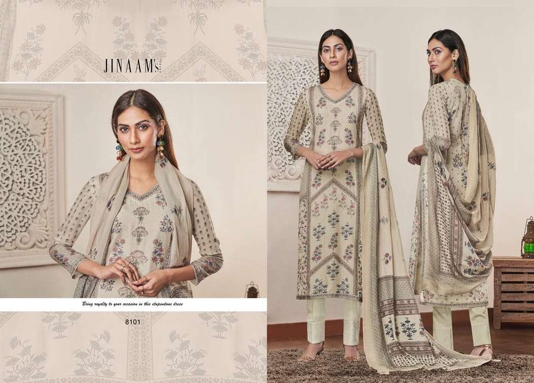 JINAAM ANAITA BY JINAAM DRESSES 8136 TO 8141 SERIES BEAUTIFUL SUITS STYLISH FANCY COLORFUL PARTY WEAR & OCCASIONAL WEAR COTTON SILK DRESSES AT WHOLESALE PRICE
