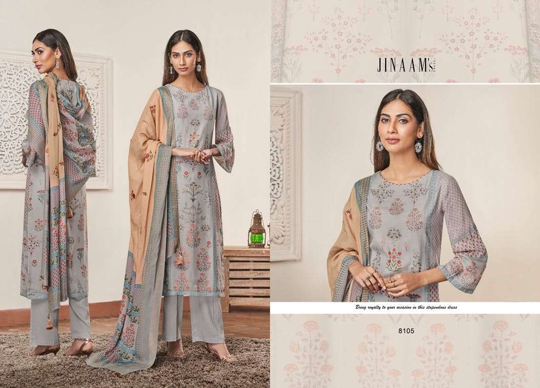 JINAAM ANAITA BY JINAAM DRESSES 8136 TO 8141 SERIES BEAUTIFUL SUITS STYLISH FANCY COLORFUL PARTY WEAR & OCCASIONAL WEAR COTTON SILK DRESSES AT WHOLESALE PRICE