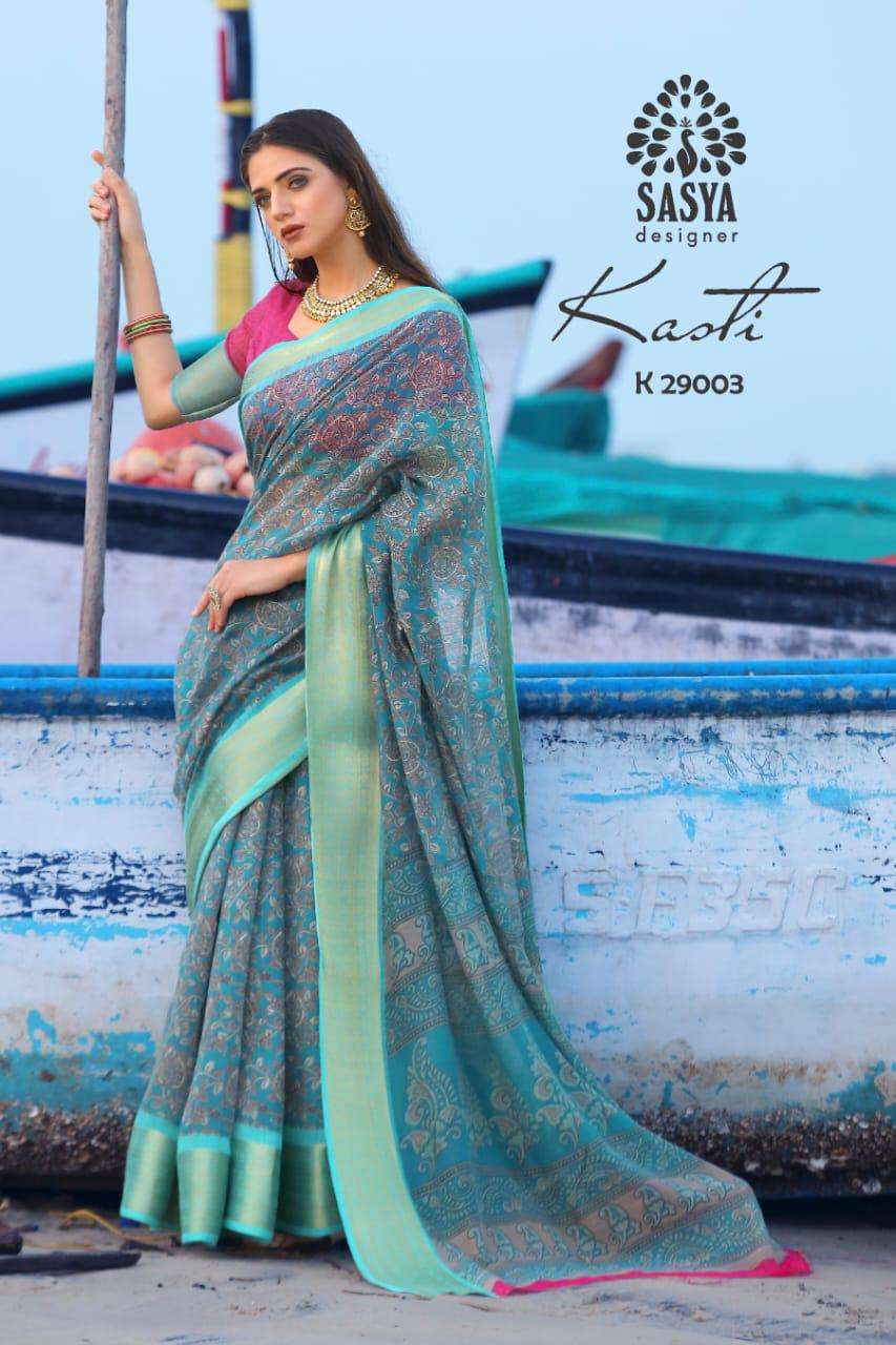 KASTI BY SASYA DESIGNER 29001 TO 29010 SERIES INDIAN TRADITIONAL WEAR COLLECTION BEAUTIFUL STYLISH FANCY COLORFUL PARTY WEAR & OCCASIONAL WEAR SOFT COTTON SAREES AT WHOLESALE PRICE