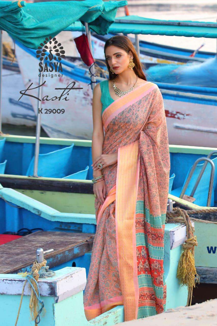 KASTI BY SASYA DESIGNER 29001 TO 29010 SERIES INDIAN TRADITIONAL WEAR COLLECTION BEAUTIFUL STYLISH FANCY COLORFUL PARTY WEAR & OCCASIONAL WEAR SOFT COTTON SAREES AT WHOLESALE PRICE
