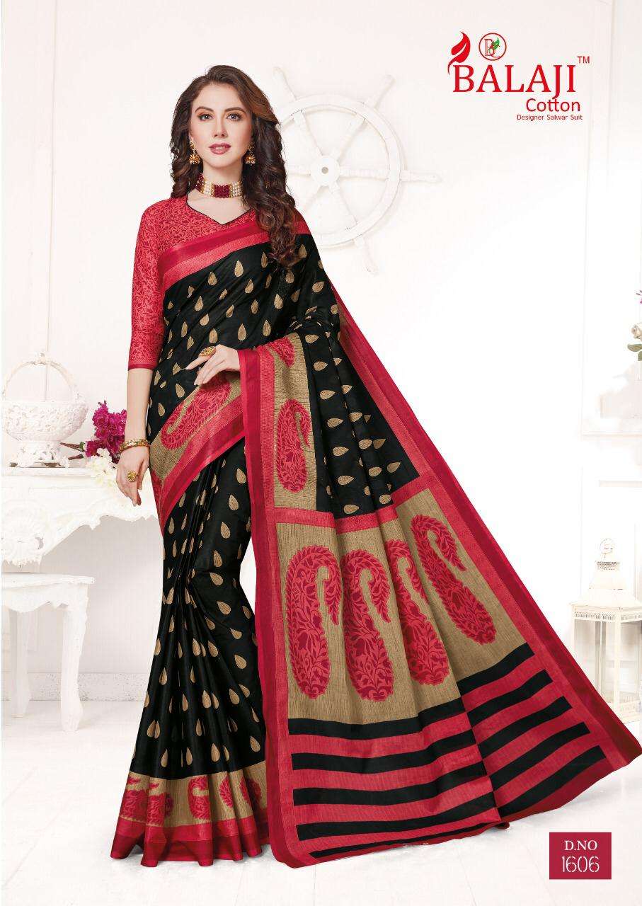 LEELAVATHI VOL-6 BY BALAJI COTTON 1601 TO 1630 SERIES INDIAN TRADITIONAL WEAR COLLECTION BEAUTIFUL STYLISH FANCY COLORFUL PARTY WEAR & OCCASIONAL WEAR COTTON SAREE WITH B.P SAREES AT WHOLESALE PRICE