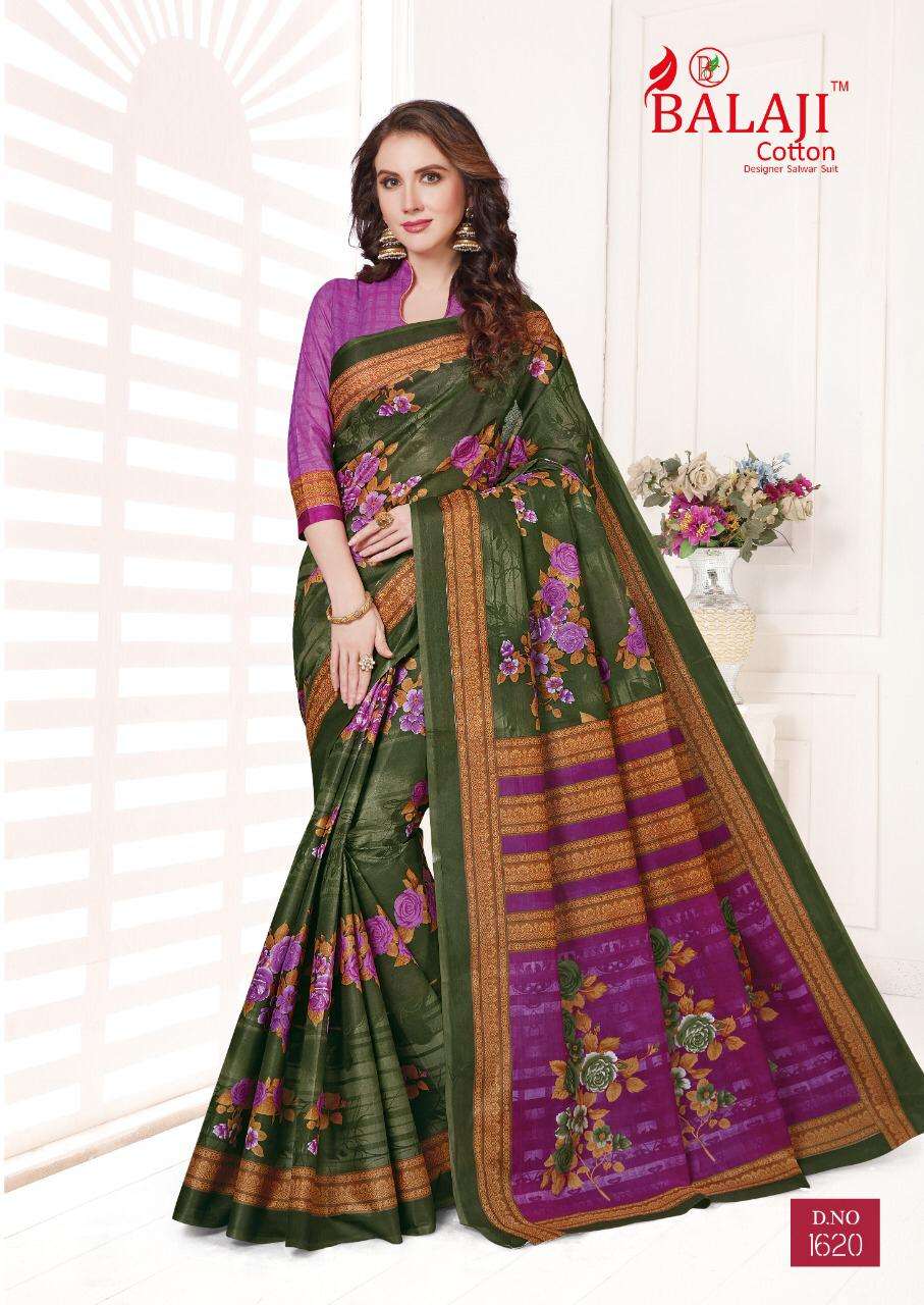 LEELAVATHI VOL-6 BY BALAJI COTTON 1601 TO 1630 SERIES INDIAN TRADITIONAL WEAR COLLECTION BEAUTIFUL STYLISH FANCY COLORFUL PARTY WEAR & OCCASIONAL WEAR COTTON SAREE WITH B.P SAREES AT WHOLESALE PRICE