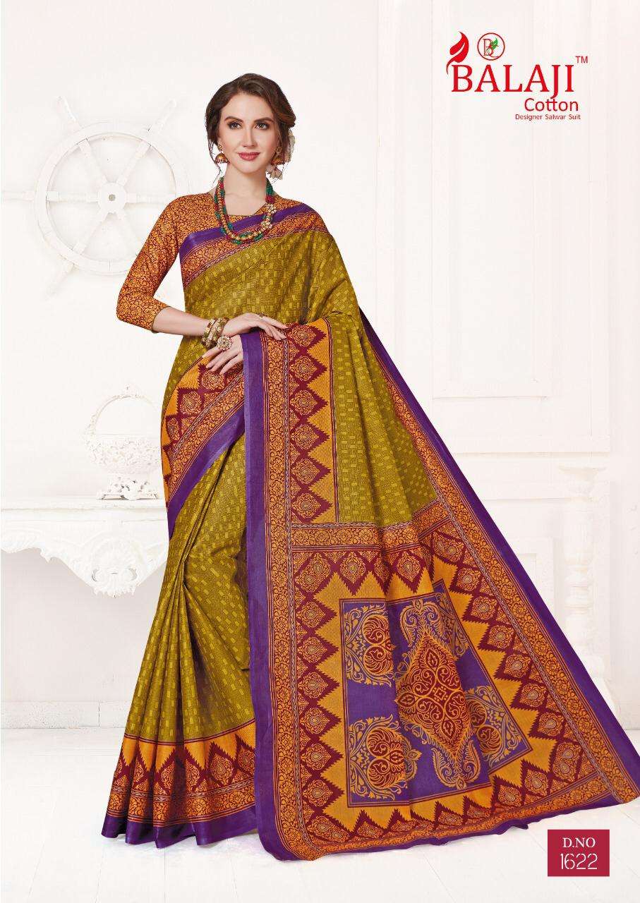 LEELAVATHI VOL-6 BY BALAJI COTTON 1601 TO 1630 SERIES INDIAN TRADITIONAL WEAR COLLECTION BEAUTIFUL STYLISH FANCY COLORFUL PARTY WEAR & OCCASIONAL WEAR COTTON SAREE WITH B.P SAREES AT WHOLESALE PRICE