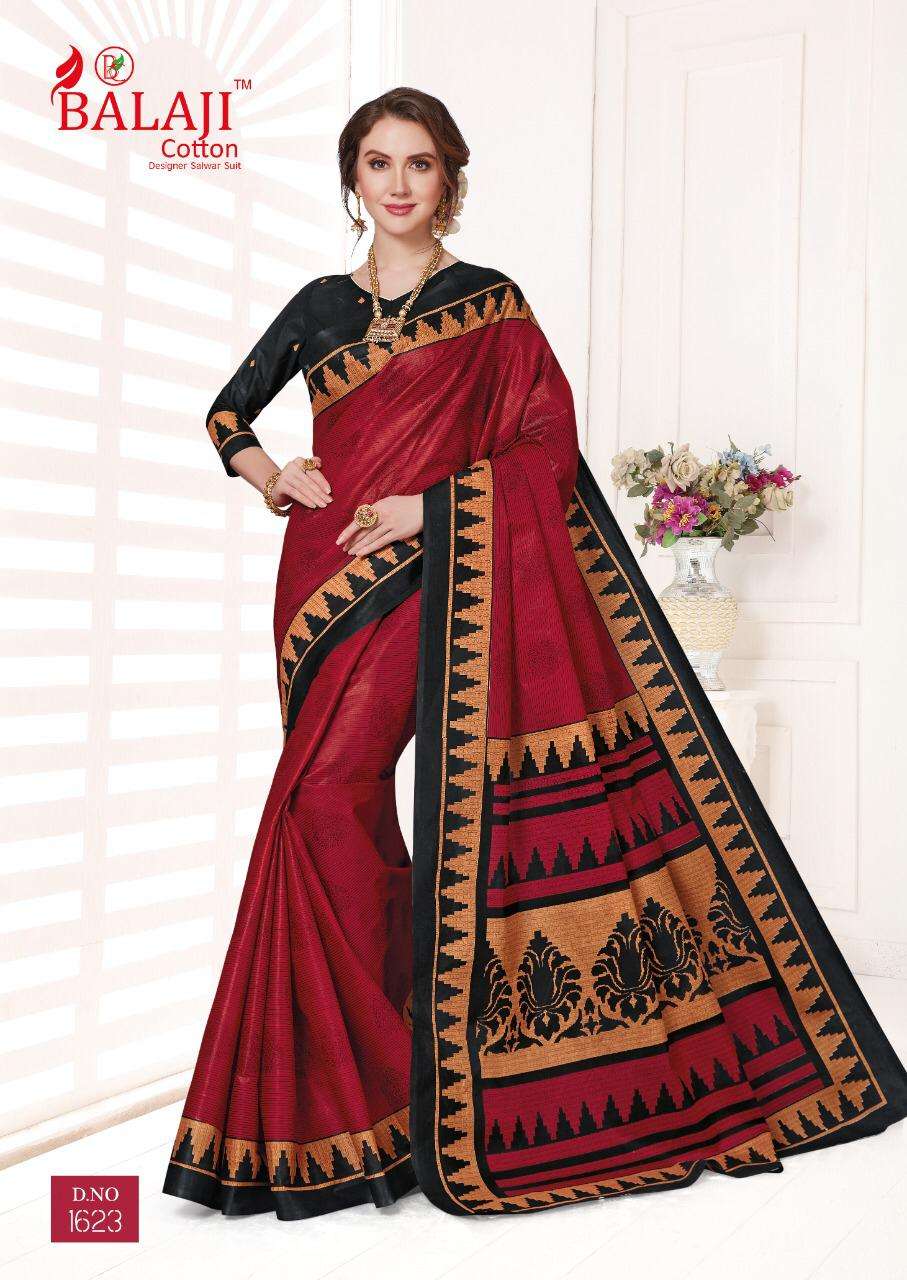 LEELAVATHI VOL-6 BY BALAJI COTTON 1601 TO 1630 SERIES INDIAN TRADITIONAL WEAR COLLECTION BEAUTIFUL STYLISH FANCY COLORFUL PARTY WEAR & OCCASIONAL WEAR COTTON SAREE WITH B.P SAREES AT WHOLESALE PRICE