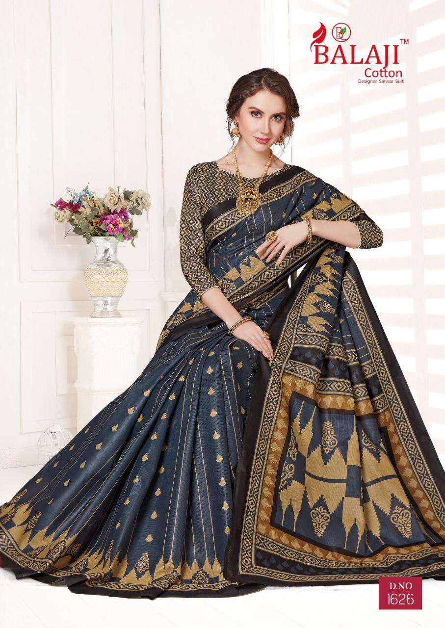 LEELAVATHI VOL-6 BY BALAJI COTTON 1601 TO 1630 SERIES INDIAN TRADITIONAL WEAR COLLECTION BEAUTIFUL STYLISH FANCY COLORFUL PARTY WEAR & OCCASIONAL WEAR COTTON SAREE WITH B.P SAREES AT WHOLESALE PRICE