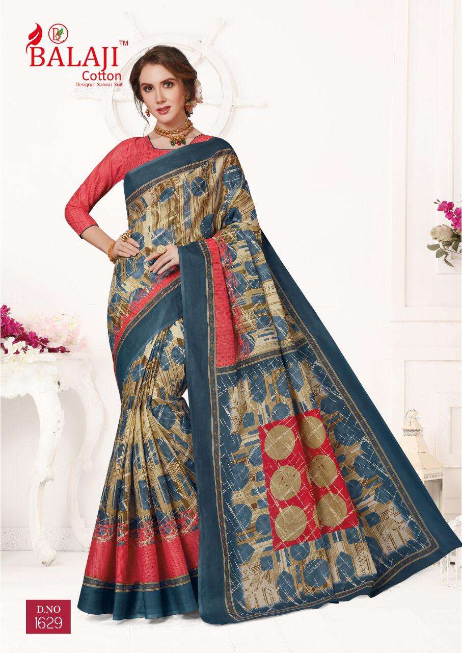 LEELAVATHI VOL-6 BY BALAJI COTTON 1601 TO 1630 SERIES INDIAN TRADITIONAL WEAR COLLECTION BEAUTIFUL STYLISH FANCY COLORFUL PARTY WEAR & OCCASIONAL WEAR COTTON SAREE WITH B.P SAREES AT WHOLESALE PRICE