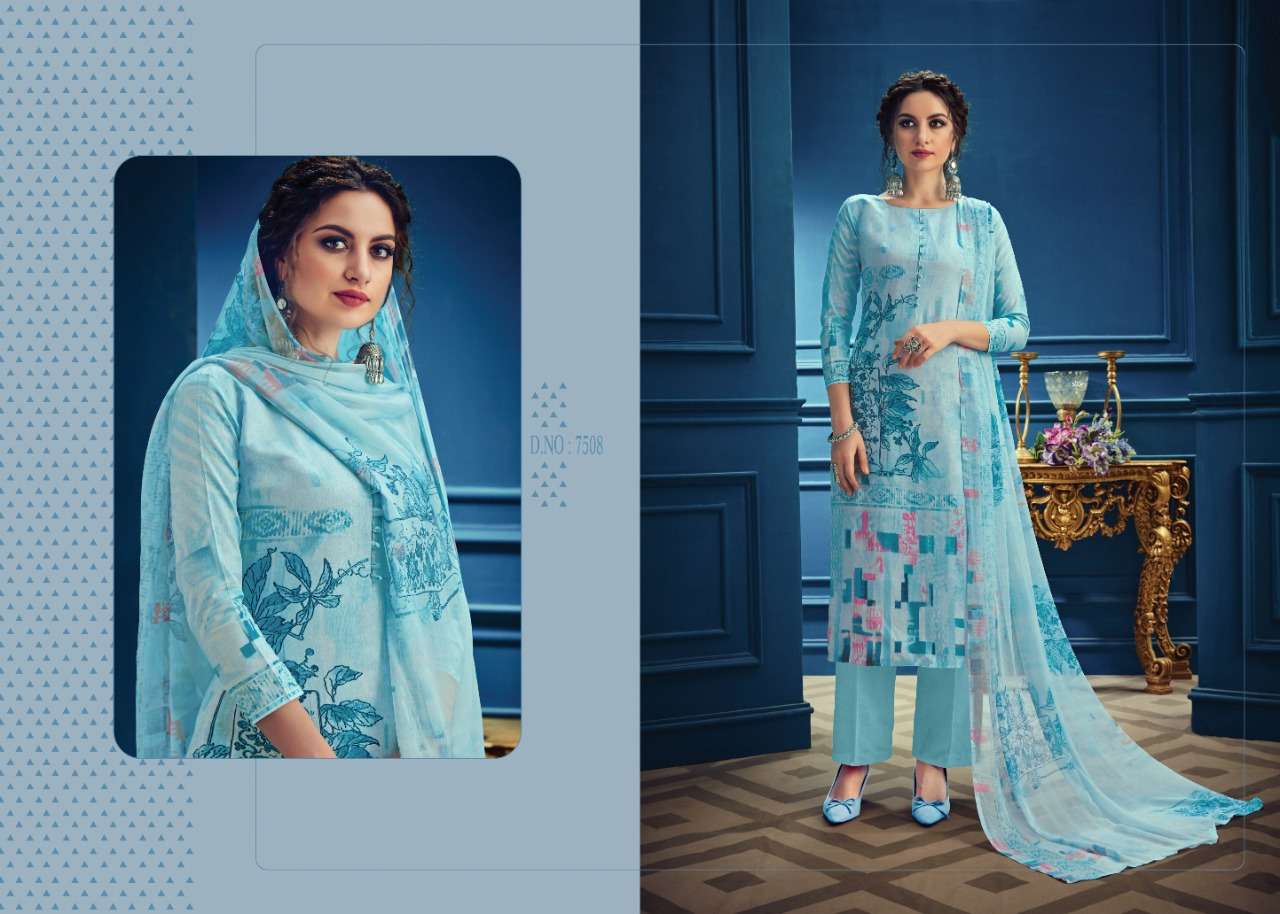 SHAZIA BY KESAR 7501 TO 7510 SERIES BEAUTIFUL SUITS STYLISH FANCY COLORFUL PARTY WEAR & OCCASIONAL WEAR PURE LAWN SUPERIOR COTTON DRESSES AT WHOLESALE PRICE