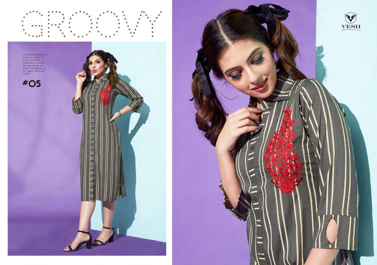 DAIZY BY VESH 01 TO 08 SERIES BEAUTIFUL COLORFUL STYLISH FANCY CASUAL WEAR & READY TO WEAR HEAVY RAYON EMBROIDERED KURTIS AT WHOLESALE PRICE