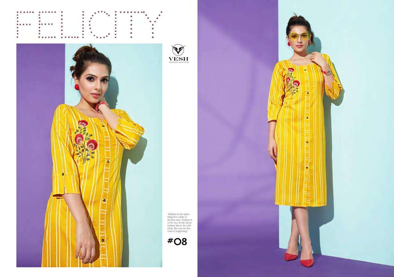 DAIZY BY VESH 01 TO 08 SERIES BEAUTIFUL COLORFUL STYLISH FANCY CASUAL WEAR & READY TO WEAR HEAVY RAYON EMBROIDERED KURTIS AT WHOLESALE PRICE