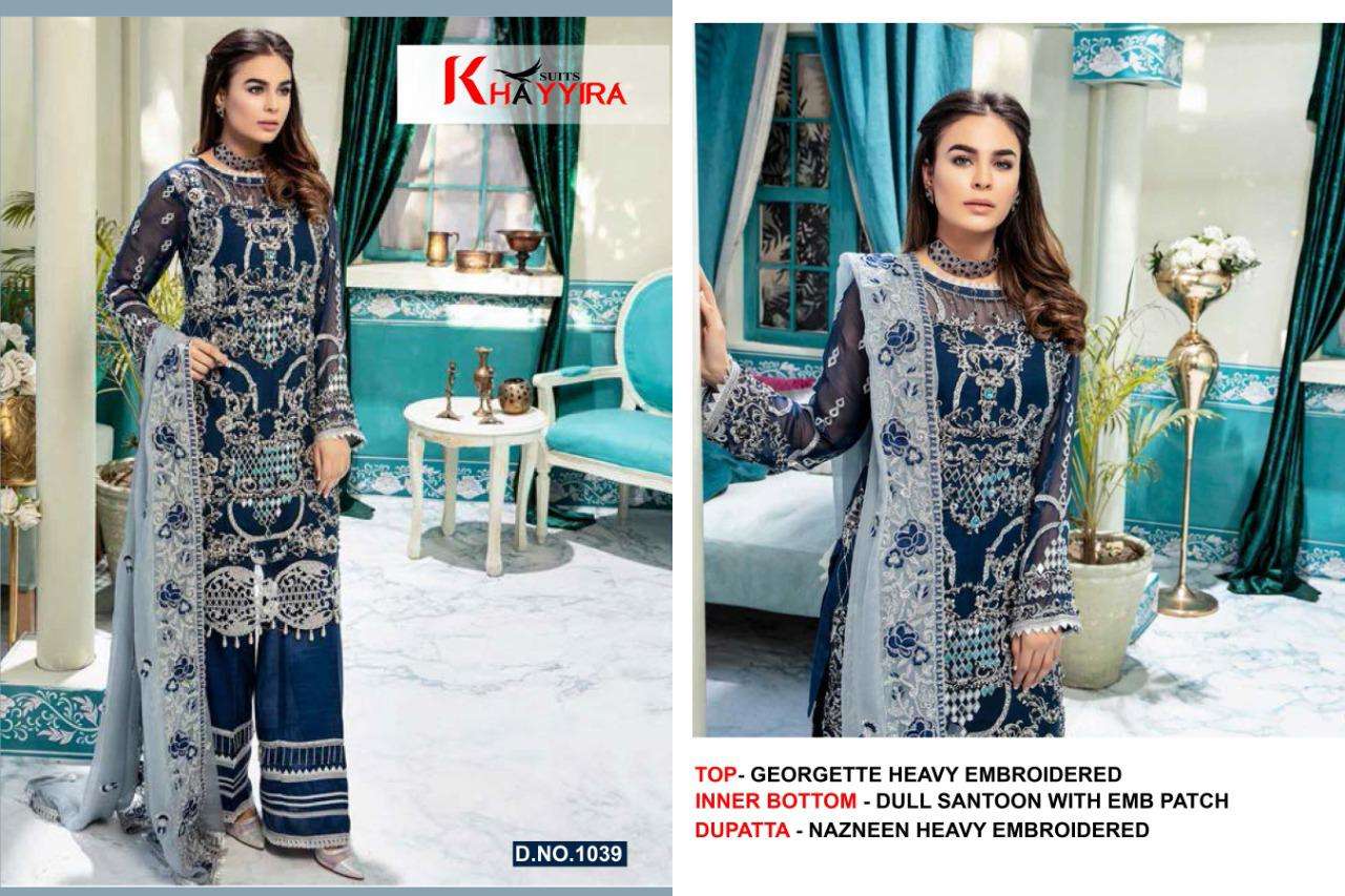 EMAAN ADEEL BY KHAYYIRA 1037 TO 1040 SERIES BEAUTIFUL PAKISTANI SUITS COLORFUL STYLISH FANCY CASUAL WEAR & ETHNIC WEAR GEORGETTE WITH EMBROIDERY DRESSES AT WHOLESALE PRICE