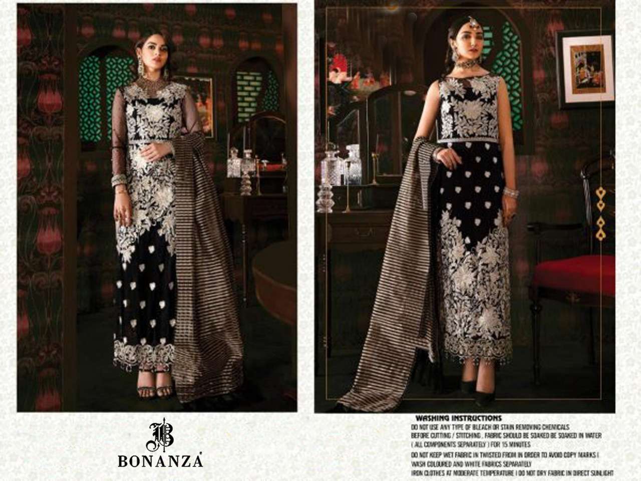 MARIYA SILVER BY BONANZA PAKISTANI SUITS BEAUTIFUL FANCY COLORFUL STYLISH PARTY WEAR & OCCASIONAL WEAR HEAVY FAUX GEORGETTE WITH EMBROIDERY DRESSES AT WHOLESALE PRICE