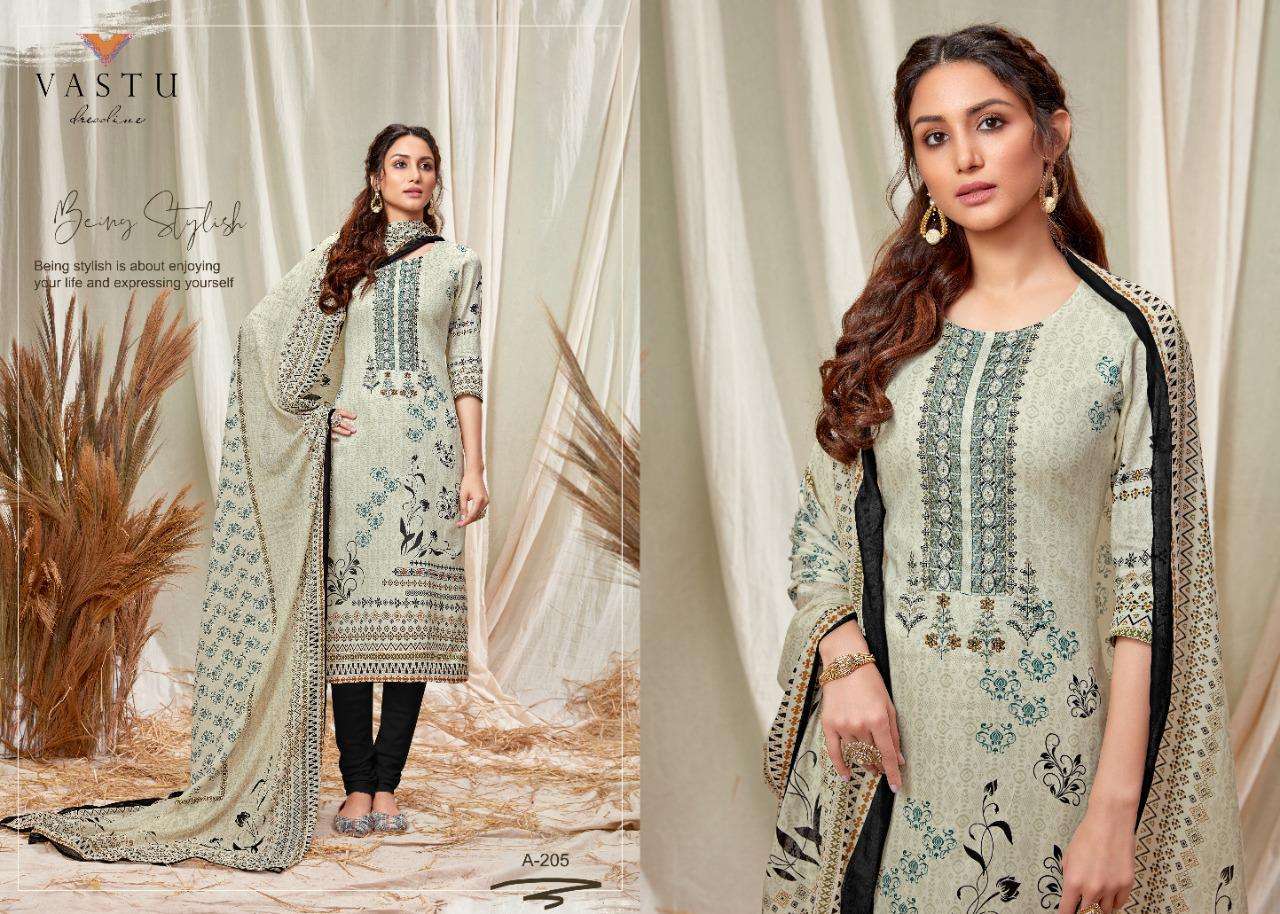 ABEERA BY VASTU TEX 201 TO 210 SERIES BEAUTIFUL SUITS COLORFUL STYLISH FANCY COLORFUL CASUAL WEAR & ETHNIC WEAR SATIN COTTON PRINTED DRESSES AT WHOLESALE PRICE