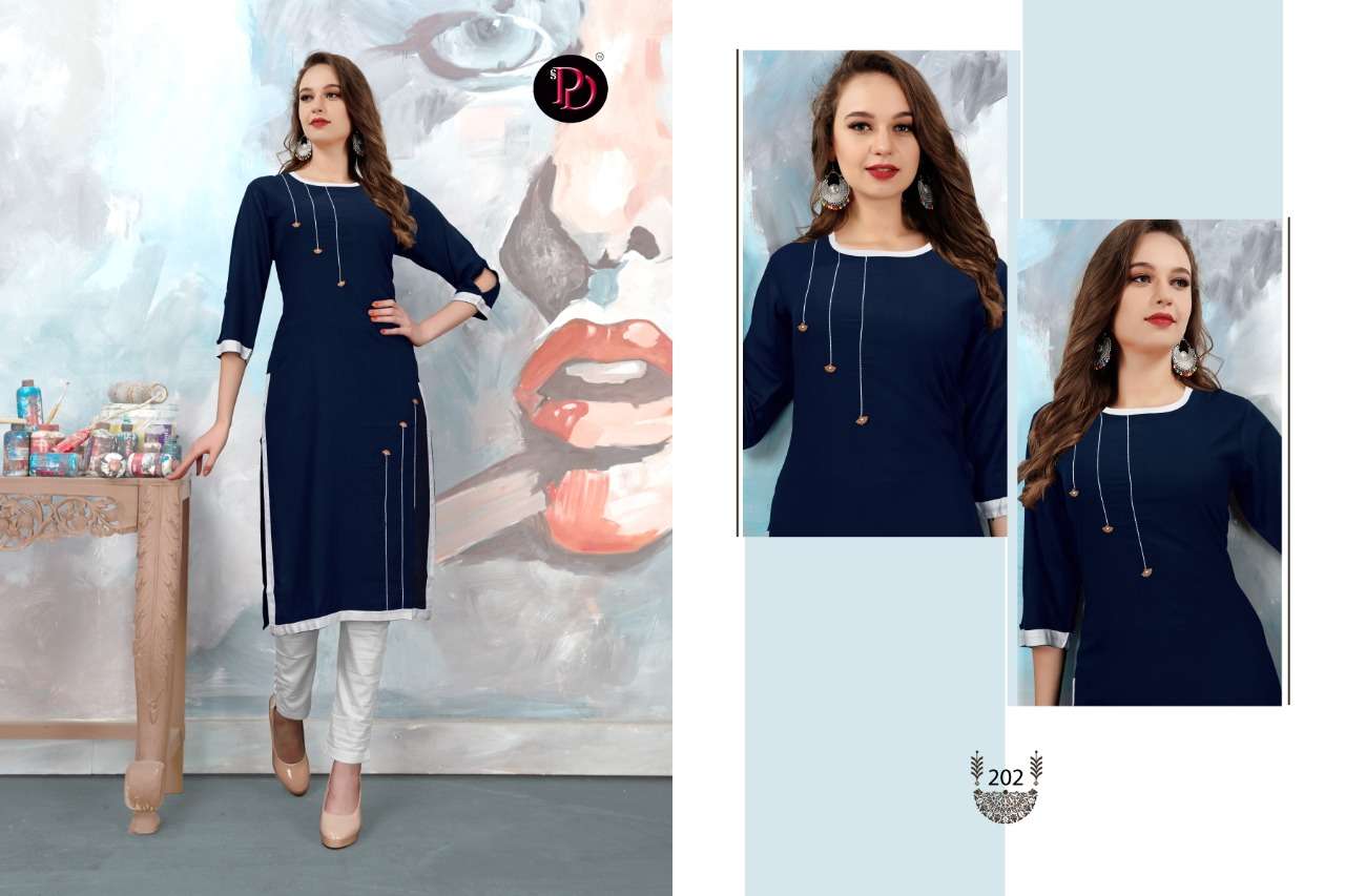 GLAMOUR VOL-2 BY POORVI DESIGNER 201 TO 206 SERIES BEAUTIFUL STYLISH FANCY COLORFUL CASUAL WEAR & ETHNIC WEAR & READY TO WEAR RAYON DYED WORKED KURTIS AT WHOLESALE PRICE