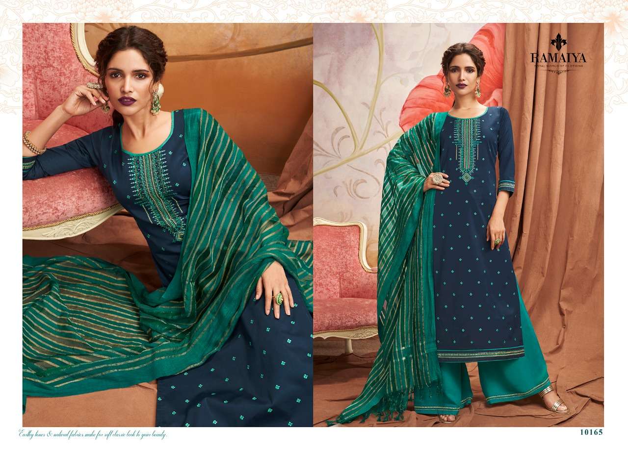 SHALIMAR BY JAY RAMAIYA 10161 TO 10168 SERIES BEAUTIFUL SUITS STYLISH FANCY COLORFUL CASUAL WEAR & ETHNIC WEAR JAM SILK WITH EMBROIDERY DRESSES AT WHOLESALE PRICE