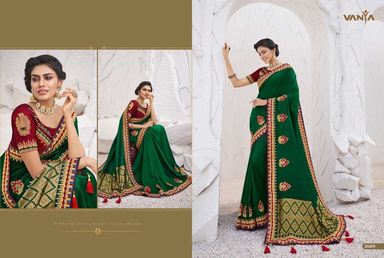 VANYA VOL-16 BY VANYA 2601 TO 2616 SERIES INDIAN TRADITIONAL WEAR COLLECTION BEAUTIFUL STYLISH FANCY COLORFUL PARTY WEAR & OCCASIONAL WEAR SATIN GEORGETTE SAREES AT WHOLESALE PRICE