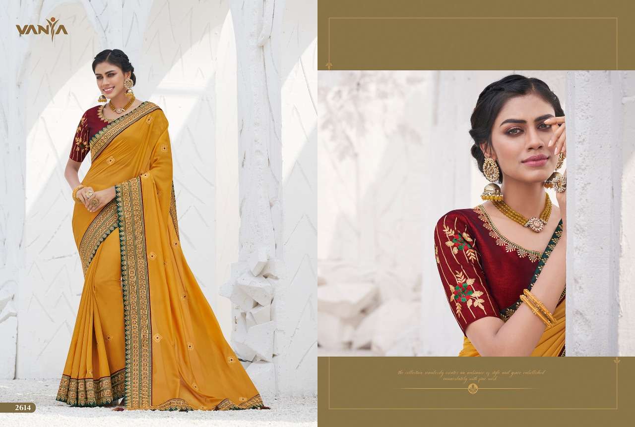 VANYA VOL-16 BY VANYA 2601 TO 2616 SERIES INDIAN TRADITIONAL WEAR COLLECTION BEAUTIFUL STYLISH FANCY COLORFUL PARTY WEAR & OCCASIONAL WEAR SATIN GEORGETTE SAREES AT WHOLESALE PRICE