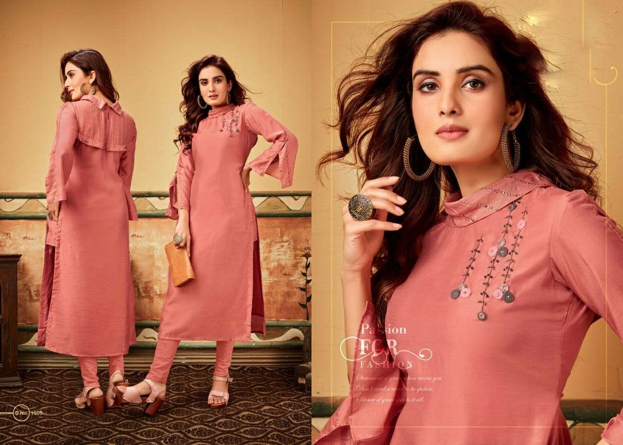 NIRVANA BY PRIVAA 1001 TO 1005 SERIES BEAUTIFUL STYLISH FANCY COLORFUL CASUAL WEAR & ETHNIC WEAR VISCOSE MULIN KURTIS AT WHOLESALE PRICE