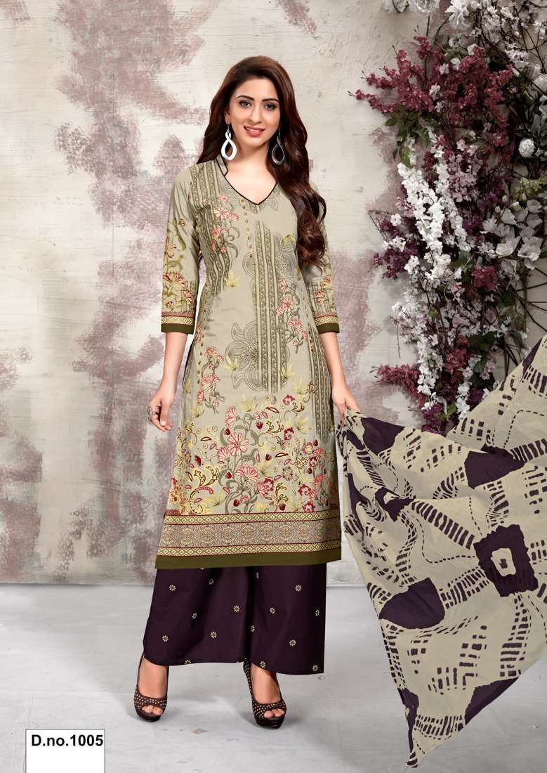 MANNAT BY MEENAXI 1001 TO 1010 BEAUTIFUL SUITS STYLISH COLORFUL FANCY CASUAL WEAR & ETHNIC WEAR COTTON PRINTED DRESSES AT WHOLESALE PRICE