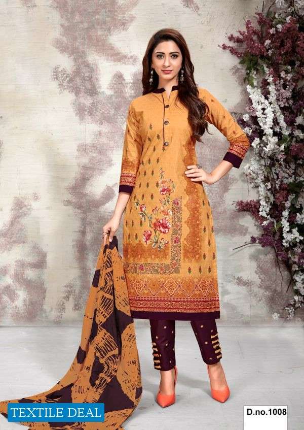 MANNAT BY MEENAXI 1001 TO 1010 BEAUTIFUL SUITS STYLISH COLORFUL FANCY CASUAL WEAR & ETHNIC WEAR COTTON PRINTED DRESSES AT WHOLESALE PRICE