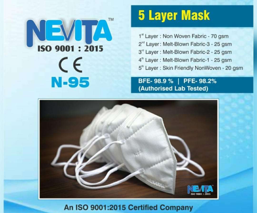 NEVITA N-95 BY FASHID WHOLESALE N-95 5 LAYER MASK SKIN FRIENDLY MELT BLOWN FABRIC NON WOVEN FABRIC