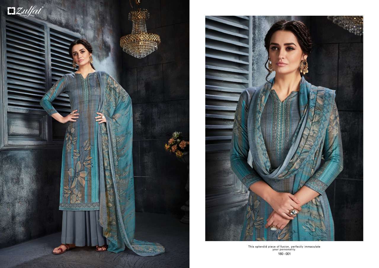 HOTSTAR 180 SERIES BY ZULFAT 180-001 TO 180-010 SERIES BEAUTIFUL SUITS STYLISH FANCY COLORFUL PARTY WEAR & OCCASIONAL WEAR JAM SATIN DIGITAL PRINTED DRESSES AT WHOLESALE PRICE