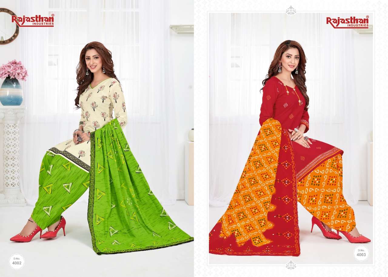 PATIYALA PARI VOL-4 BY RAJASTHAN INDUSTRIES 4001 TO 4018 SERIES PATIYALA SUITS BEAUTIFUL FANCY COLORFUL STYLISH PARTY WEAR & OCCASIONAL WEAR PURE LAWN COTTON EMBROIDERY DRESSES AT WHOLESALE PRICE
