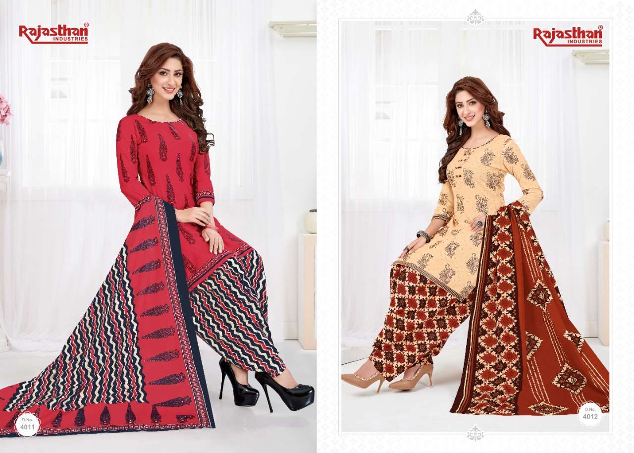 PATIYALA PARI VOL-4 BY RAJASTHAN INDUSTRIES 4001 TO 4018 SERIES PATIYALA SUITS BEAUTIFUL FANCY COLORFUL STYLISH PARTY WEAR & OCCASIONAL WEAR PURE LAWN COTTON EMBROIDERY DRESSES AT WHOLESALE PRICE