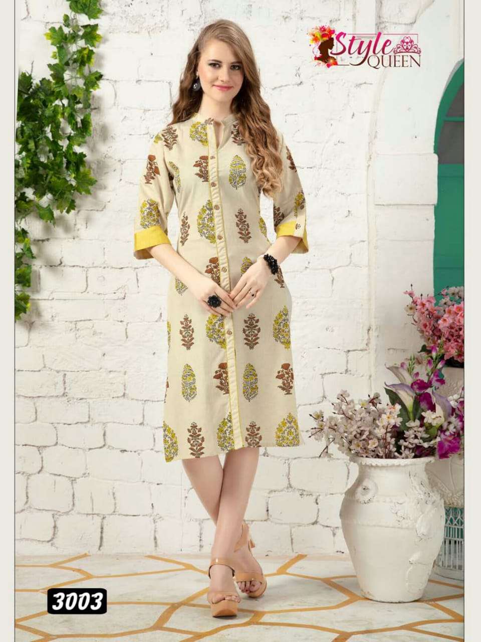 SOCHH BY STYLE QUEEN 3001 TO 3009 SERIES BEAUTIFUL COLORFUL STYLISH FANCY CASUAL WEAR & READY TO WEAR COTTON FLEX KURTIS AT WHOLESALE PRICE