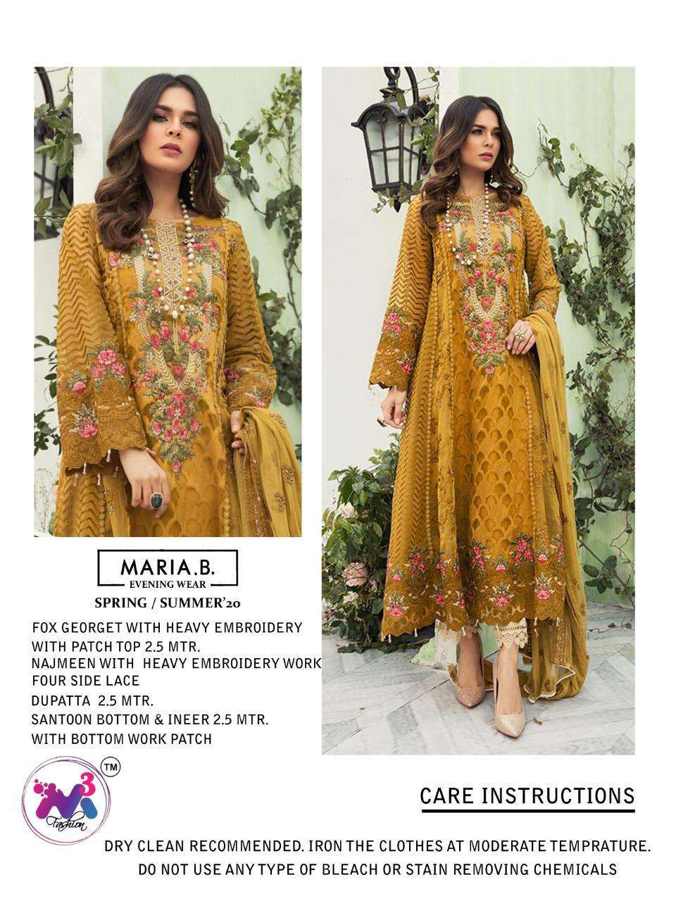 MARIA.B BY M3 FASHION 1001-A TO 1001-E SERIES BEAUTIFUL SUITS STYLISH FANCY COLORFUL CASUAL WEAR & ETHNIC WEAR FAUX GEORGETTE WITH EMBROIDERY DRESSES AT WHOLESALE PRICE