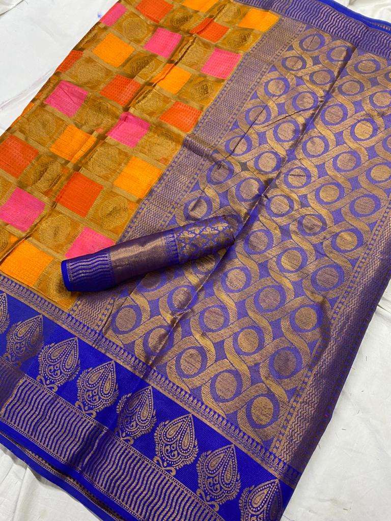 SRIKANYA BY FASHID WHOLESALE 1001 TO 1004 SERIES P INDIAN TRADITIONAL WEAR COLLECTION BEAUTIFUL STYLISH FANCY COLORFUL PARTY WEAR & OCCASIONAL WEAR ORGANZA SILK SAREES AT WHOLESALE PRICE