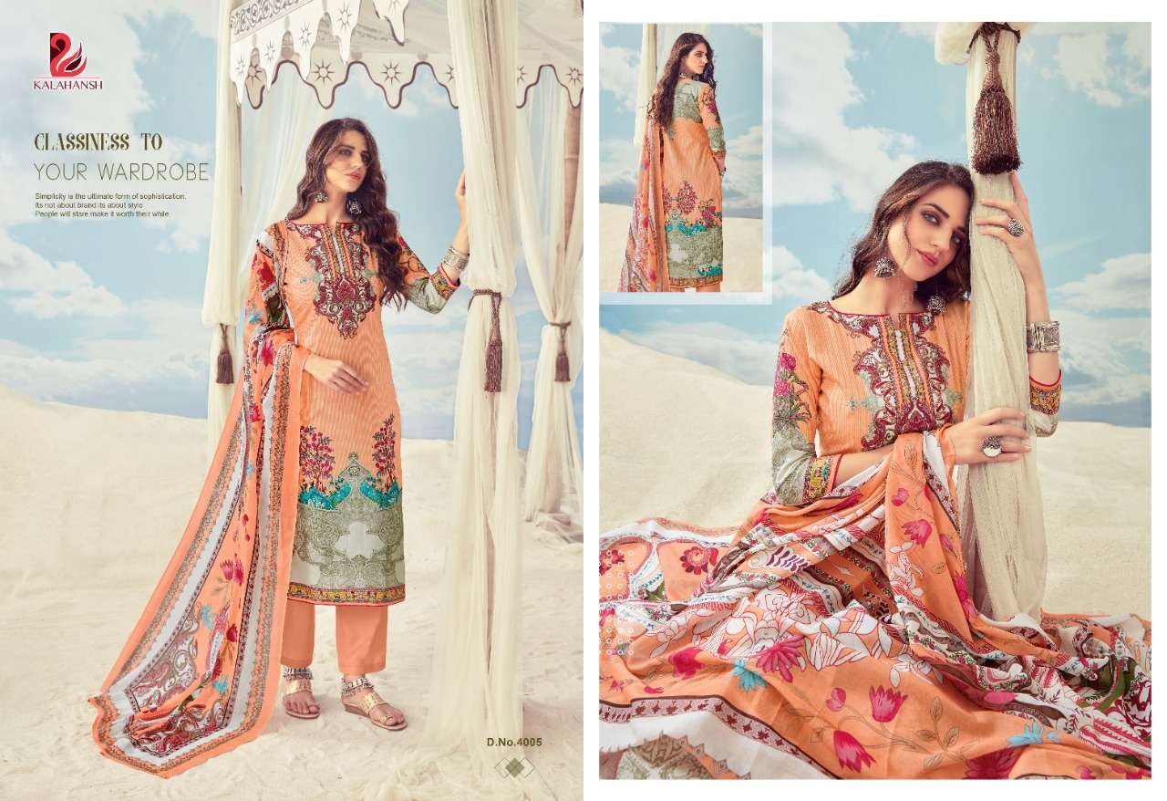 TANYA BY KALAHANSH 4001 TO 4006 SERIES BEAUTIFUL SUITS STYLISH FANCY COLORFUL PARTY WEAR & OCCASIONAL WEAR LAWN COTTON DIGITAL PRINTED DRESSES AT WHOLESALE PRICE