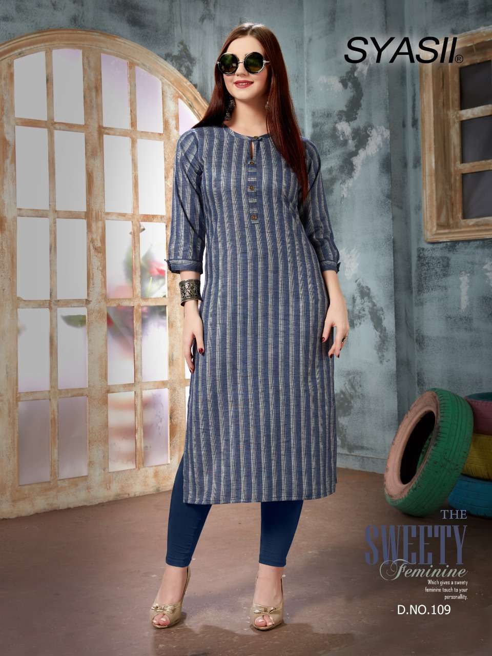 OVVI VOL-1 BY SYASII 105 TO 108 SERIES BEAUTIFUL COLORFUL STYLISH FANCY CASUAL WEAR & READY TO WEAR COTTON PRINTED KURTIS AT WHOLESALE PRICE