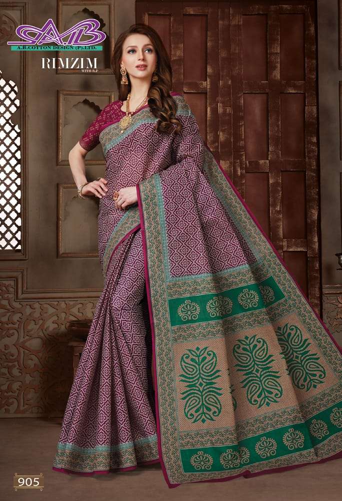 RIMZIM BY A.B FASHION 900 TO 913 SERIES INDIAN TRADITIONAL WEAR COLLECTION BEAUTIFUL STYLISH FANCY COLORFUL PARTY WEAR & OCCASIONAL WEAR MUL MUL PRINTED SAREES AT WHOLESALE PRICE