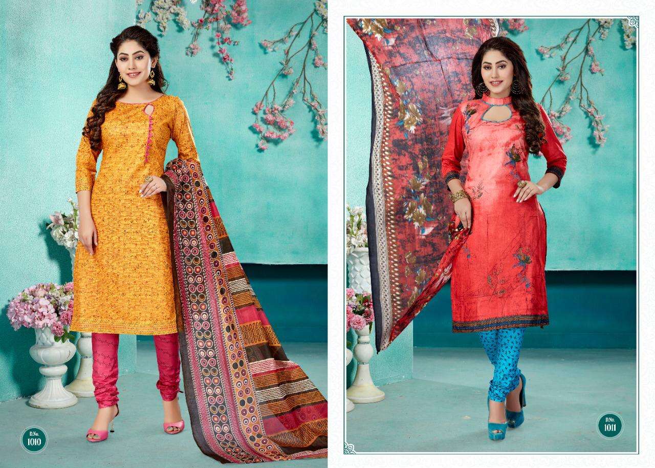 TARA VOL-27 BY COTTON PLUS 1001 TO 1016 SERIES INDIAN TRADITIONAL WEAR COLLECTION BEAUTIFUL STYLISH FANCY COLORFUL PARTY WEAR & OCCASIONAL WEAR PURE COTTON PRINTED DRESSES AT WHOLESALE PRICE