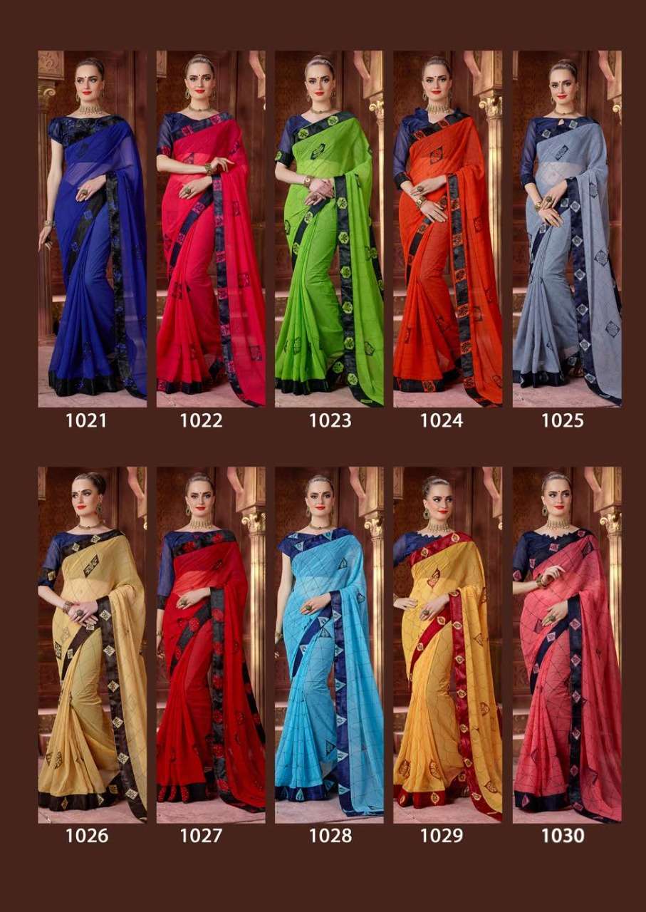 HIMANSHI VOL-3 BY RAGHAV FASHION 1031 TO 1030 SERIES INDIAN TRADITIONAL WEAR COLLECTION BEAUTIFUL STYLISH FANCY COLORFUL PARTY WEAR & OCCASIONAL WEAR CHIFFON PRINTED SAREES AT WHOLESALE PRICE