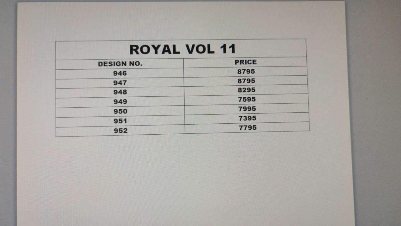 ROYAL VOL-11 BY FASHID WHOLESALE 946 TO 952 SERIES BRIDAL WEAR COLLECTION BEAUTIFUL STYLISH COLORFUL FANCY PARTY WEAR & OCCASIONAL WEAR FANCY LEHENGAS AT WHOLESALE PRICE