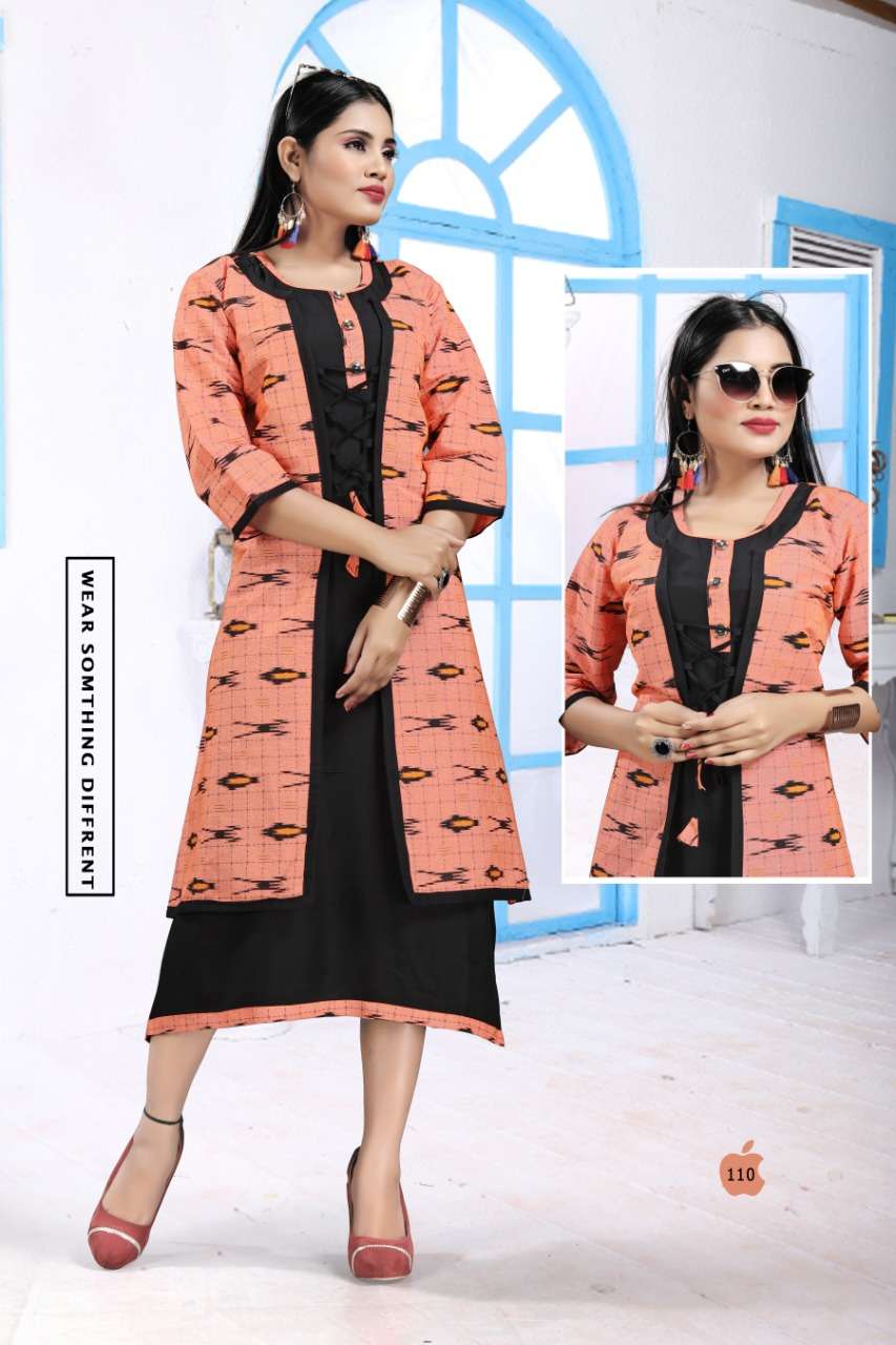 SANAM BY JAGDAMBA 101 TO 110 SERIES STYLISH FANCY BEAUTIFUL COLORFUL CASUAL WEAR & ETHNIC WEAR 14 KG RAYON KURTIS AT WHOLESALE PRICE